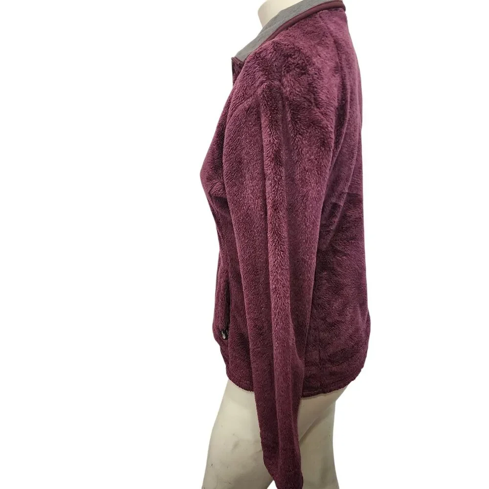 The‎ North Face Womens M Burgundy Fleece 1/4 Zip Pullover Jacket Kangaroo Pocket